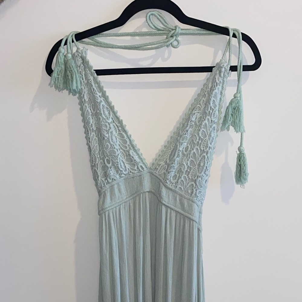 Minty blue boho dress